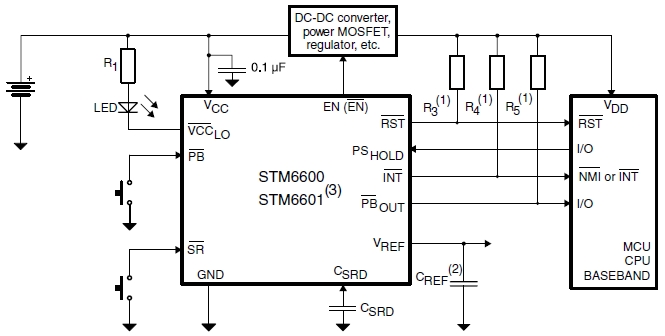Типовая схема включения STM6600 / STM6601